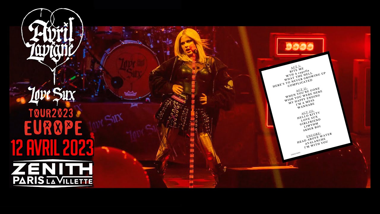 avril lavigne love sux tour set list