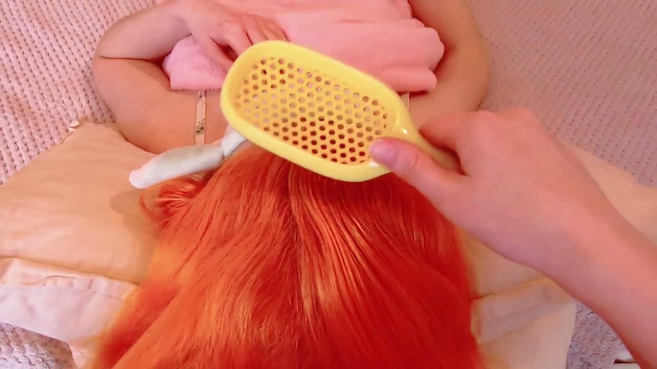 ASMR Slow Hair Brushing & Hair Scratching 😴✨ Deep Relaxing Hair Play #asmr #hairasmr #hairbrushing