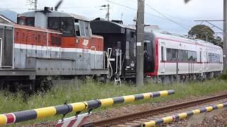 名鉄２２１２F+３１５９F　甲種輸送①　谷川踏切通過シーン