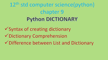 12th computer science chapter 9|python dictionary|part 7