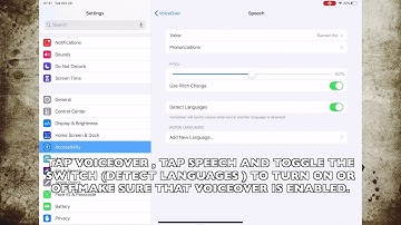 HOW TO DISABLE OR ENABLE VOICEOVER SPEECH DETECT LANGUAGE IN IPADOS 13.6 (IPAD)