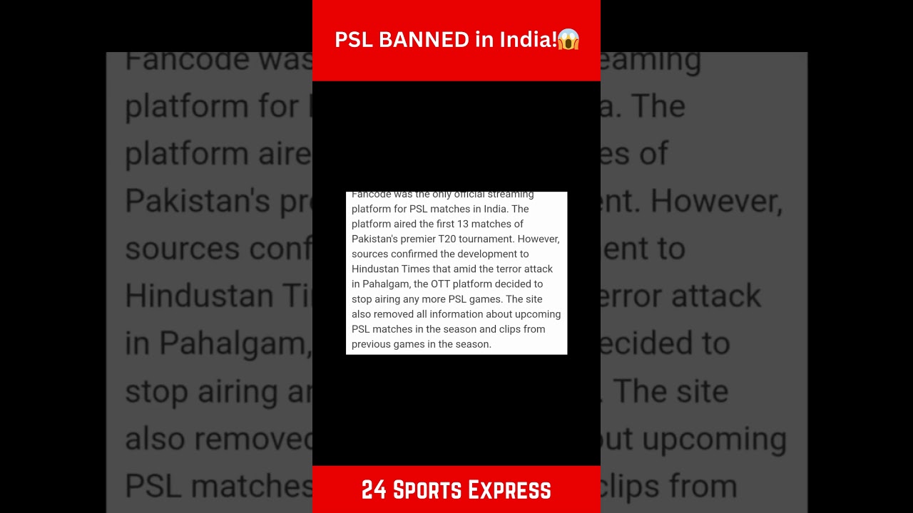 PSL BANNED in India! 😡| Fancode PSL Ban | India Vs Pakistan Pahalgam Attack News 