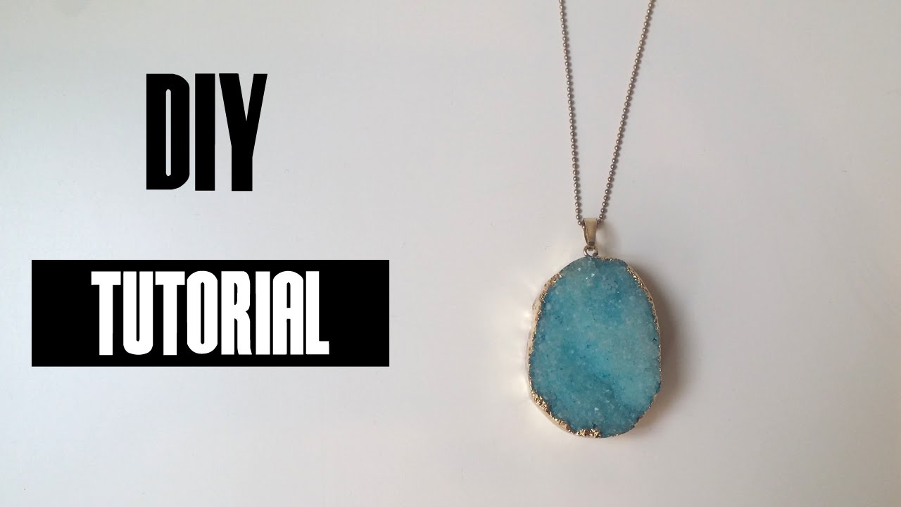 Druzy Necklace with Ballchain Jewelry Tutorial YouTube
