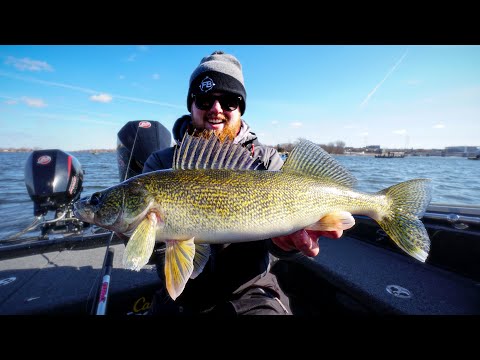 Early Spring Walleye Fishing on the Fox River! (February Fishing) 