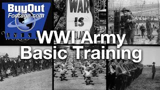 WWI Army Basic Training 1917 Archival Stock Footage