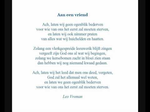 Verbazingwekkend Leo Vroman - Gedicht: 'Aan een vriend' - YouTube NC-46