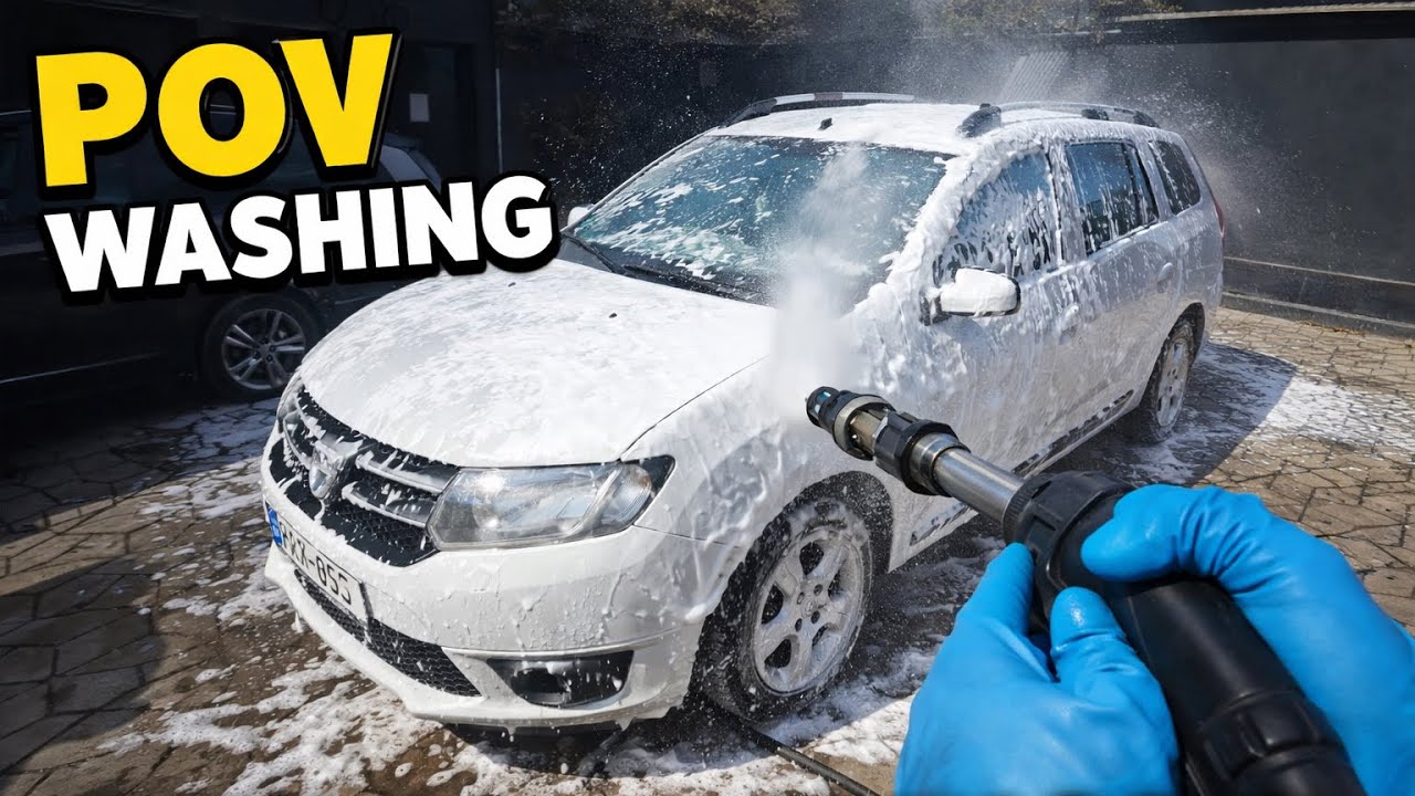 Dacia Logan MCV Pov Washing process in details - YouTube