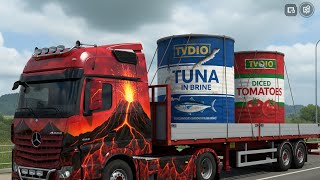 Truck Simulator Europe 3 | Volcano Truck Loading 2 Canned Food Containers