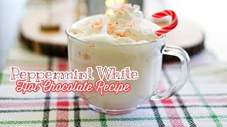 Peppermint White Hot Chocolate Recipe/Holiday Hot Beverages/Christmas Hot Chocolate/hristmas Drinks