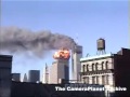 Clear shot of plane hitting tower two and tow in goes up...