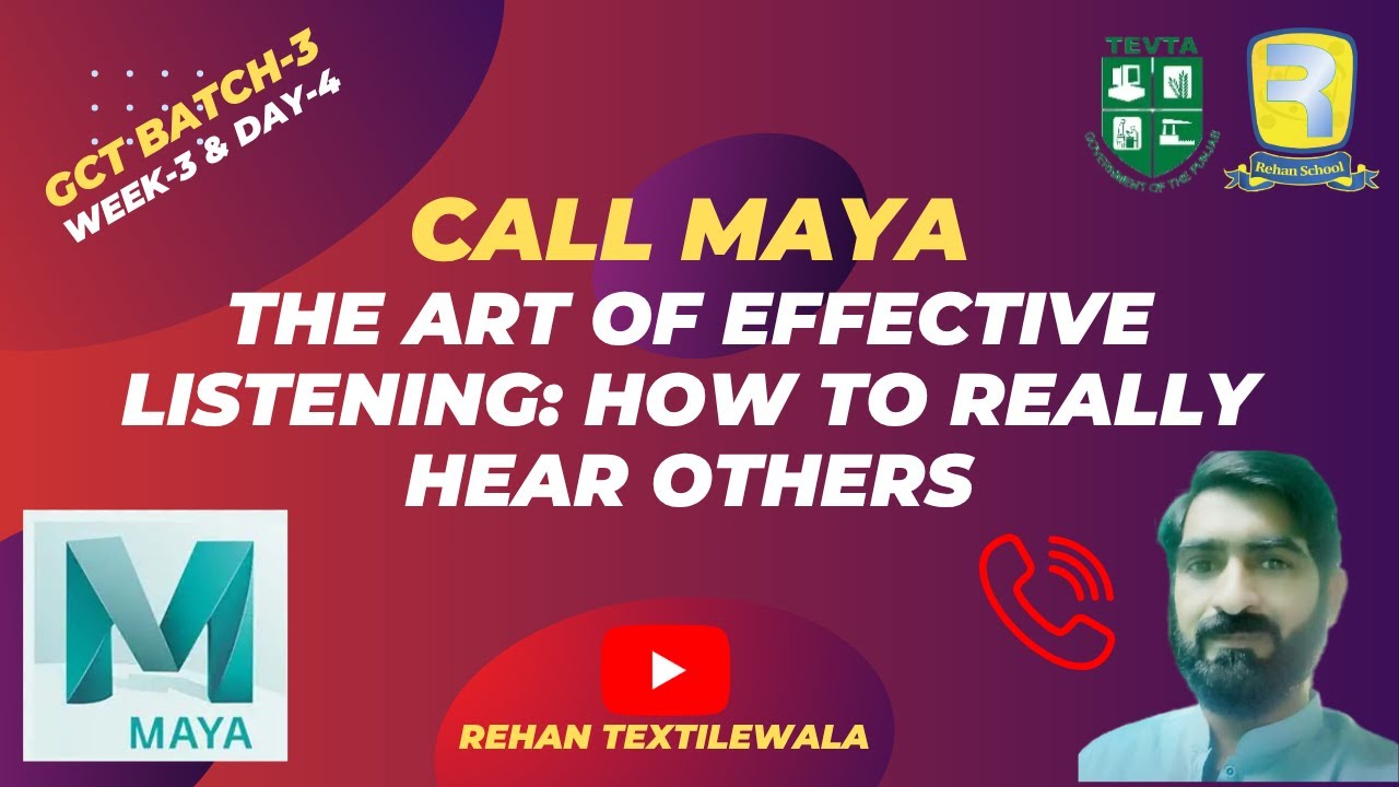 Call Maya on "Art of Effective Listening: How to Really Hear Others ...