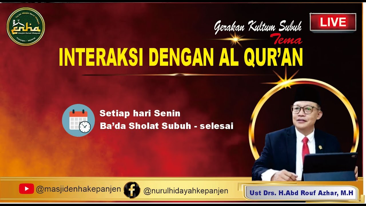 SIARAN LANGSUNG GERAKAN KULTUM SUBUH I INTERAKSI DENGAN AL QUR'AN I UST ...