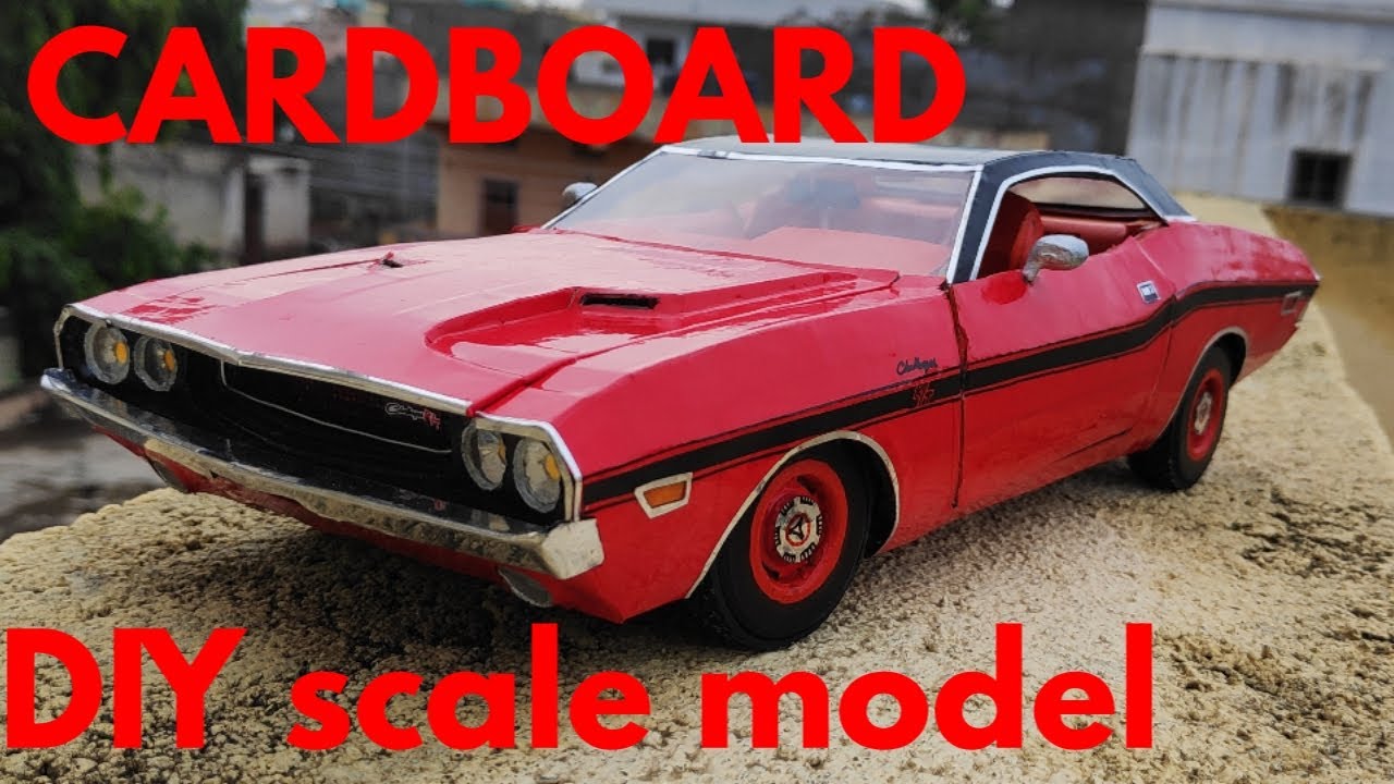How to make a 1970 Dodge Challenger cardboard scale model (DIY) - YouTube