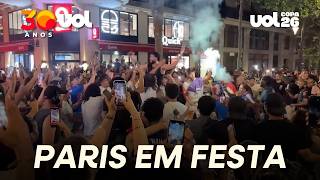 PARIS VAI À LOUCURA COM VITÓRIA DA FRANÇA CONTRA O MARROCOS E POLÍCIA PERSEGUE TORCEDORES