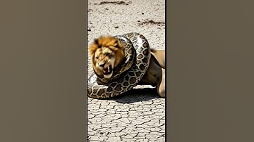 Who Will Win? Lion vs Python 究極の生存バトル！勝者は誰だ？Quién ganará?#python #lion #viral