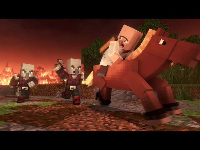 Villagers Vs Pillagers Life | Minecraft Animation (Part I ) class=