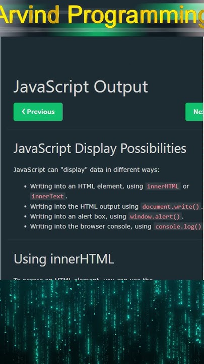Methods and Properties to Display data in JavaScript - YouTube