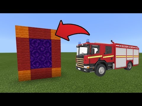 How To Make a Portal to the Fire Truck Dimension in MCPE (Minecraft PE)