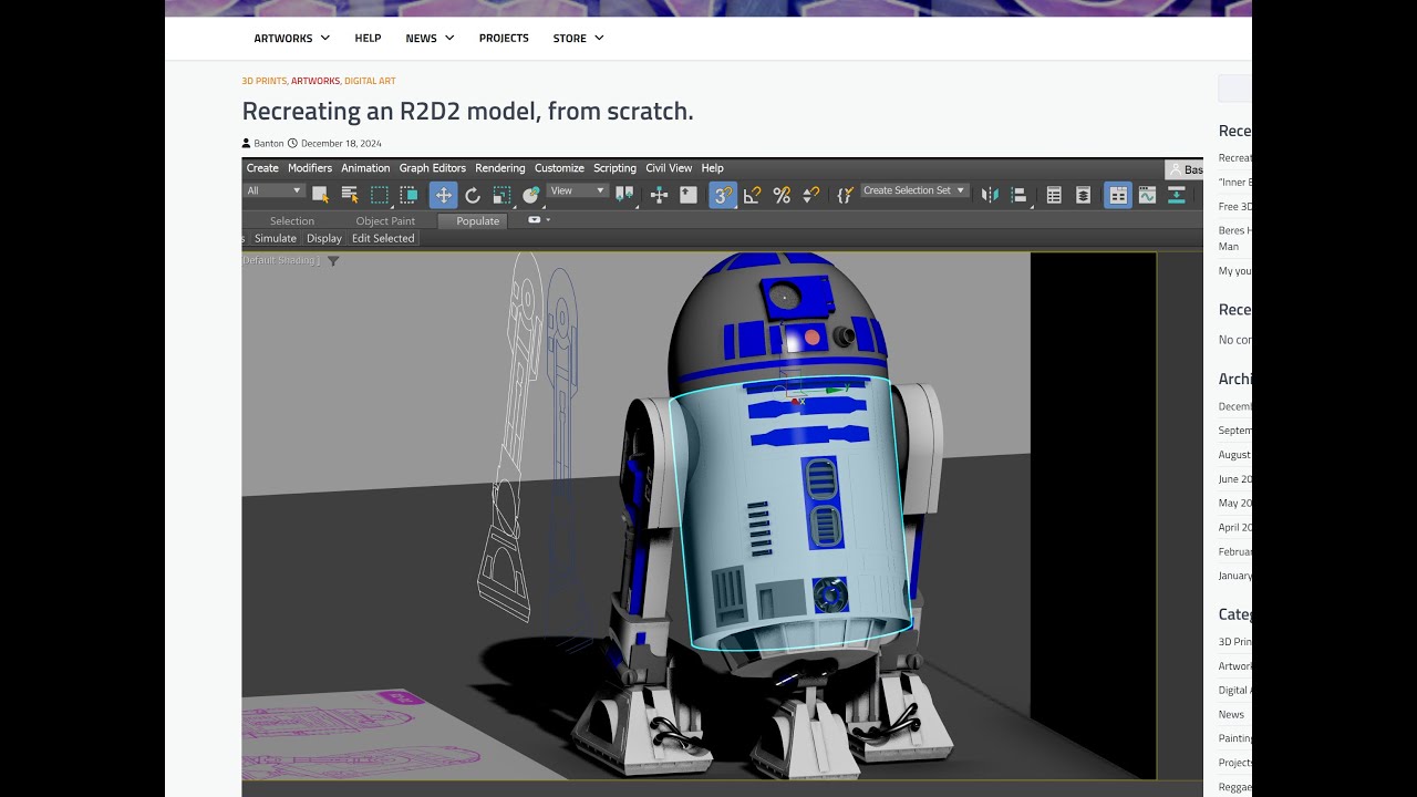 YouTube에서 R2D2 making in 3d 보기 YouTube에서 R2D2 making in 3d 보기