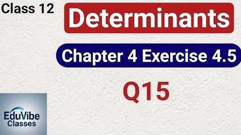 Class 12 Maths Chapter 4 Determinants Exercise 4.5 (Q15) ||NCERT