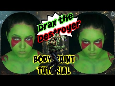 Guardians of the Galaxy Drax the Destroyer Makeup and Body Paint Cosplay Tutorial (NoBlandMakeup)