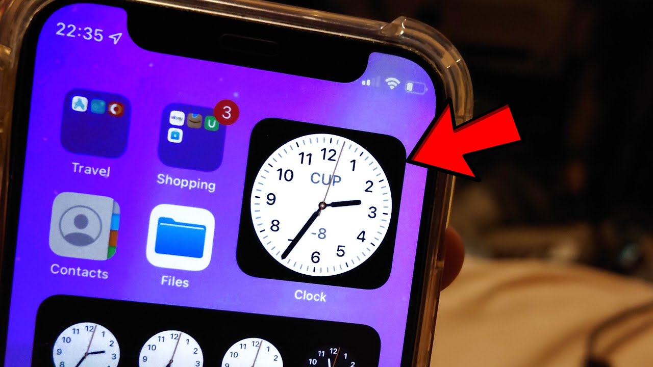 ANY IPhone How To Add Big Clock To Home Screen Widget YouTube