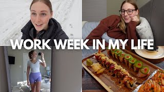 9-5 WORK WEEK IN MY LIFE | trader joe&#39;s haul, wfh, snow days, putt shack &amp; book review