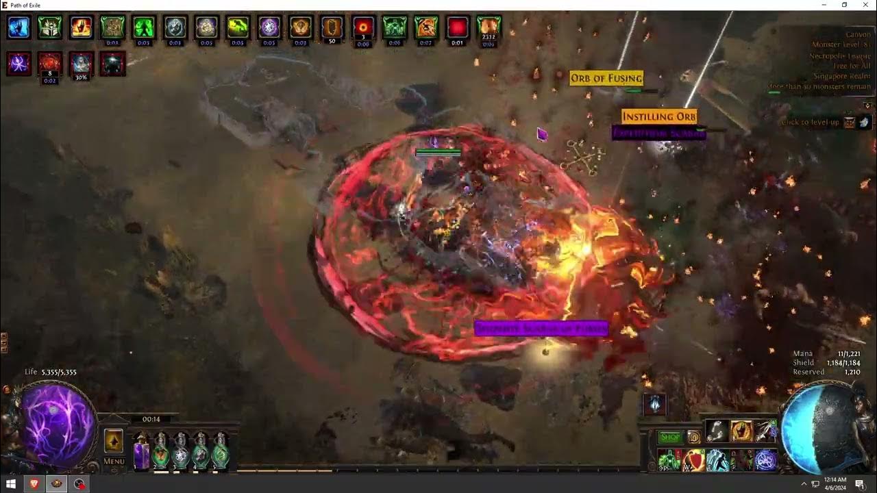 CoC Detonate Dead Of Chain Reaction Inquisitor Showcase No.6 Path of Exile Necropolis YouTube