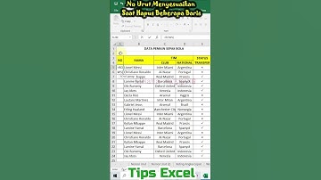 Nomor Urut Menyesuaikan Saat hapus beberapa baris di microsoft excel #belajarexcel #NomorUrutExcel
