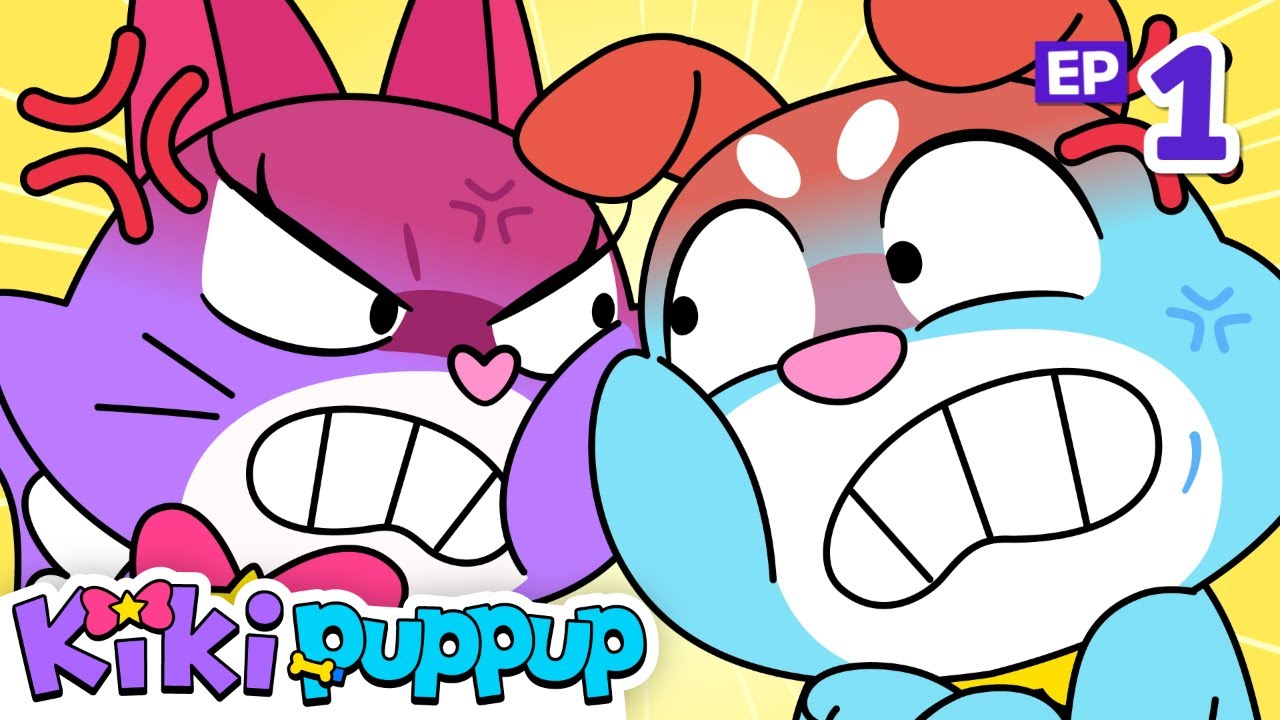 [NEW] Baby Cat vs Baby Dog | Meow! Woof! | EP01 | Animal Songs | Kikipuppup Nursery Rhymes