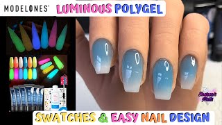 Modelones Luminous Polygel - Swatches and Easy Ombre Design