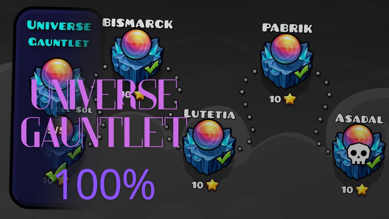 universe gauntlet 100% all levels with some coins in Geometry dash ...