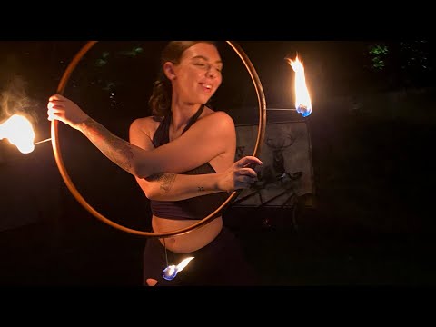 ASMR Fire Hula Hooping❤️‍🔥 Relaxing Sounds + Visuals🔥