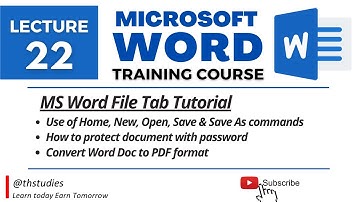 MS Word Training Course Lecture 22 | Complete File Tab Tutorial |@thstudies #msword #mswordtutorial