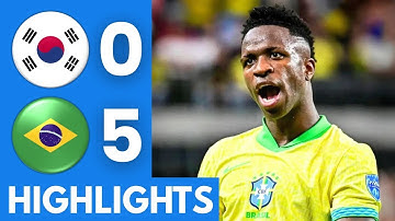 Brazil 5–0 South Korea | FIFA Friendly Match Highlights 2025 | All Goals & Skills