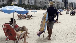 🇧🇷 Nice Day At Copacabana Beach Brazil | Beach Walk 4K
