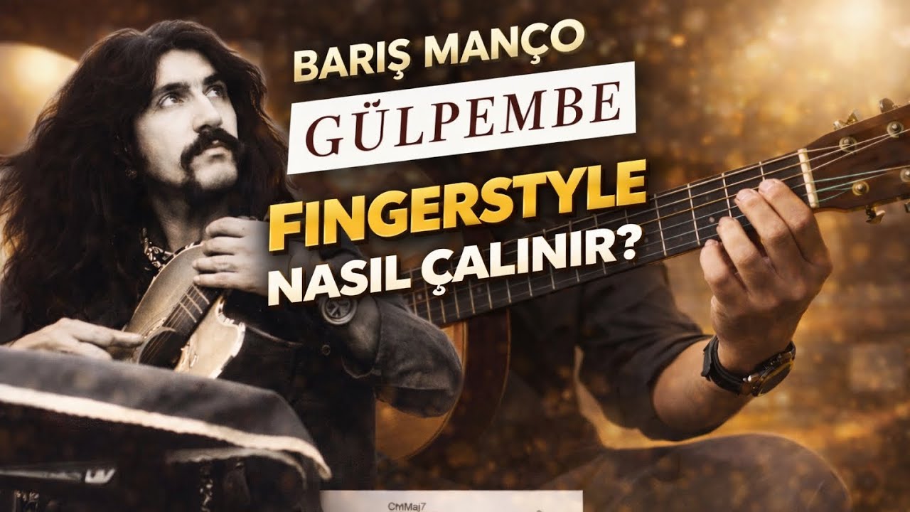Barış Manço - Gülpembe Fingerstyle Nasıl Çalınır? Fingerstyle Dersleri + Tutorial Tab