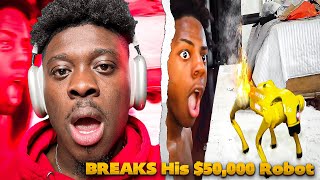 iShowSpeed Accidently BREAKS His $50,000 Robot Dog.. 😂 REACTION