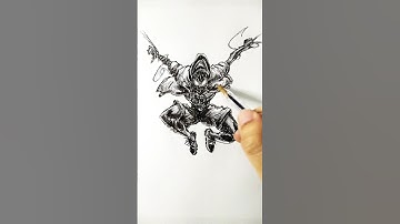 Speed drawing Spider StickMan 😳 #shorts #anime #drawing