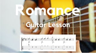 Romance - Tutorial Fingerstyle Guitar Lesson + Note (Easy) chords