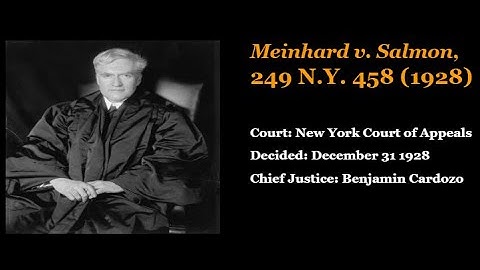 Meinhard v. Salmon, 249 N.Y. 458 (1928) | Case Brief | Justice Cardozo