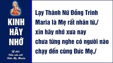 7. KINH HÃY NHỚ | Ý Chỉ Cầu Xin Với Đức Mẹ Maria | Đọc Ngày Thứ Bảy