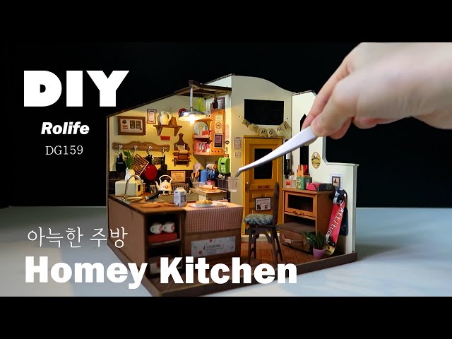 Rolife Cozy Homey Kitchen DIY 1:24 Miniature Dollhouse Home Decor