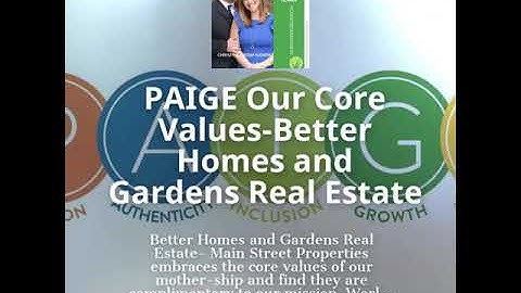 PAIGE Our Core Values-Better Homes and Gardens Real Estate