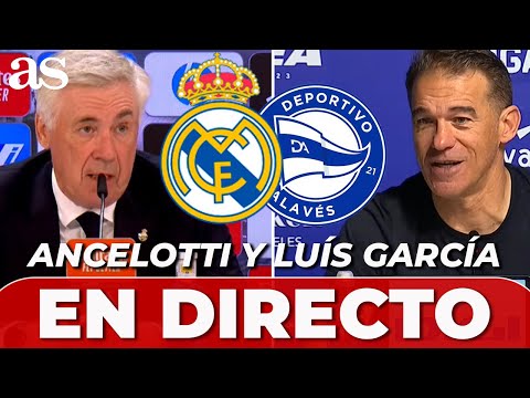 RUEDA DE PRENSA ANCELOTTI y LUIS GARCÍA EN DIRECTO REAL MADRID ALAVÉS