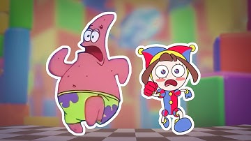 Pomni and Patrick running from Kaufmo - The Amazing Digital Circus Animation