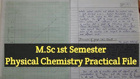 Msc 1st Semester Chemistry Practical File/Physical Chemistry Practical File Msc 1st Semester