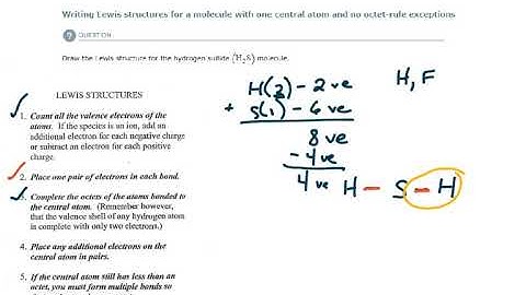 ALEKS - Writing Lewis structures for a molecule with one central atom and no octet-rule exceptions 2