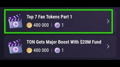 Top 7 Fan Tokens Part 1 | Tapswap Video Code
