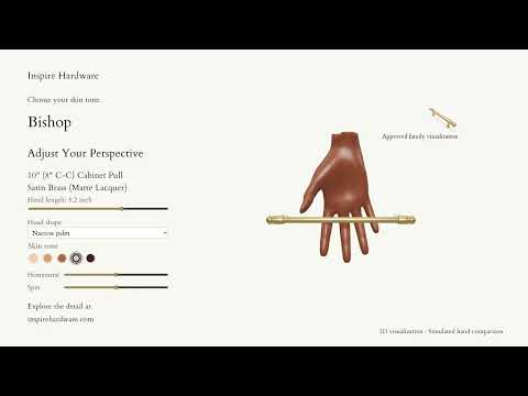 Video preview: Bishop, Satin Brass (Matte Lacquer) / 10" (8" C-C)
